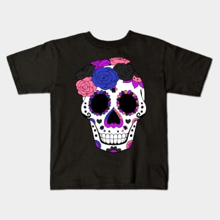 Genderfluid Pride - SugarSkull Dia De Los Muertos Kids T-Shirt